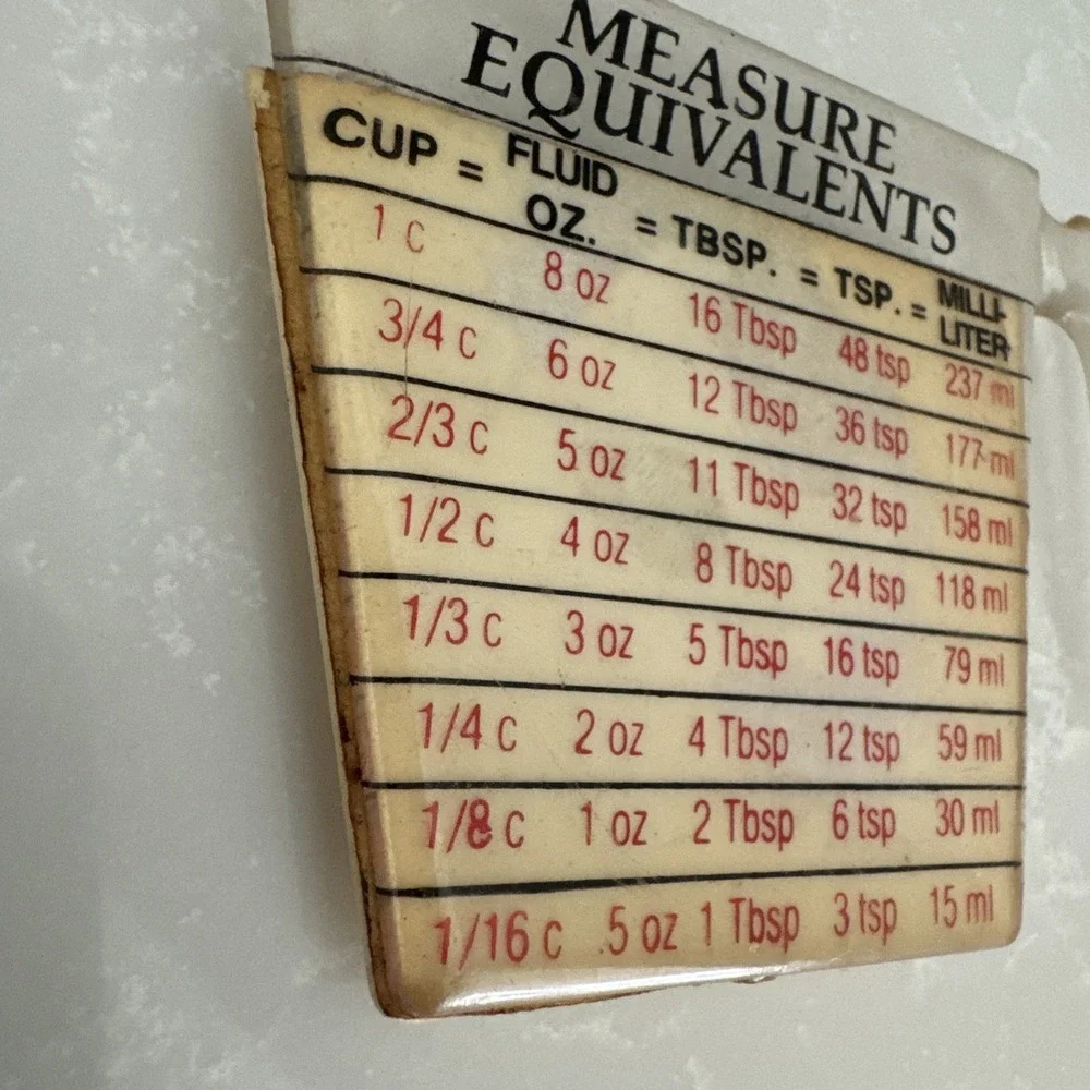 VTG Conimar  Corporation  Conversion Chart Refrigerator Magnet Measuring Cup